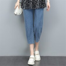 2022夏季新款时尚休闲牛仔裤显瘦百搭高腰九分裤，女装牛仔裤，依恋蒂丝