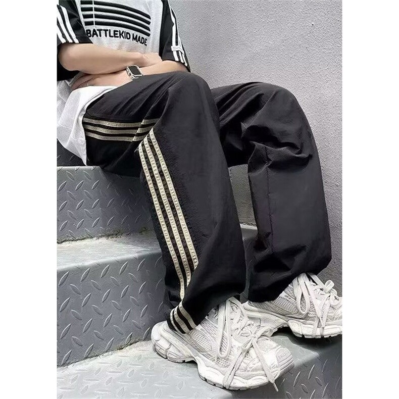 春夏季织带三条杠直筒户外运动裤透气速干宽松休闲裤男KZY10,男装休闲裤,星座1116A（原606A-3）