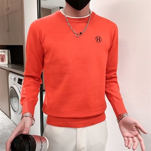 美式街头设计感圆领毛衣男慵懒风休闲针织衫M3361P45图片