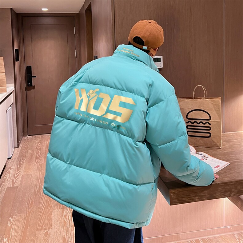 港风棉衣男女面包服烫金大字母棉服2025新款棉袄男装外套3324-P88,男装棉衣,星座207