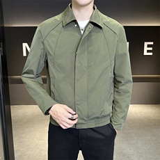 夹克翻领外套2025新款修身纯色帅气褂子男装机车服JK9212P95控138，男装夹克，星座914