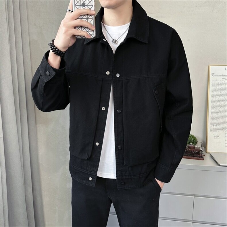 2025春季店主风纯棉时尚休闲工装青年外套翻领夹克男2509-P130,男装夹克,电商A413