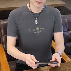 夏季冰丝短袖大码圆领时尚休闲青年修身短袖T恤上衣XD003-P23，男装T恤，星座310B-3