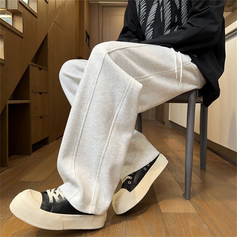 现货 65华棉拼接休闲直筒长裤  M-3XL 特P40图片