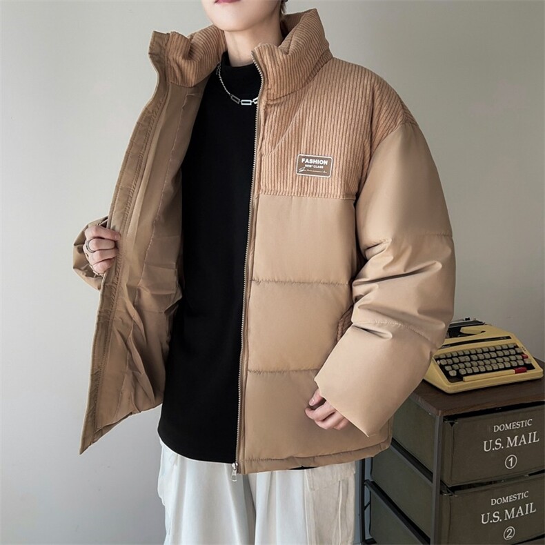 2024拼接灯芯绒立领棉服冬季棉衣加厚外套面包服MF099-P85,男装棉衣,星座313A-2