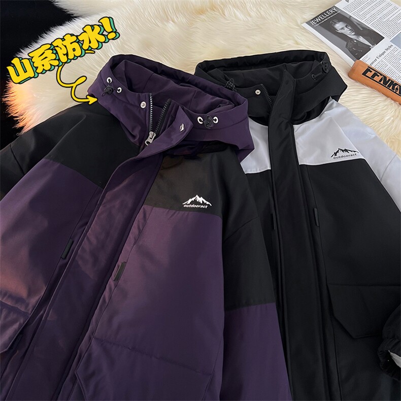 新款港风棉服大口袋宽松时尚港风青少年棉袄外套MY9305P-95图片