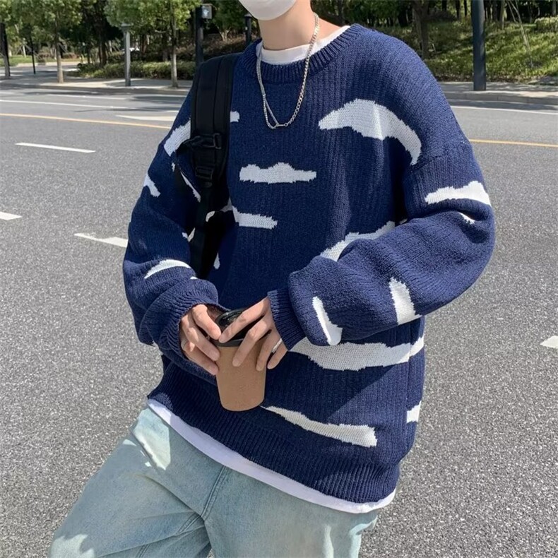 情侣装毛衣秋冬季ins潮牌宽松针织衫男女慵懒风打底衫MY689-P43,男装T恤,星座1008-2