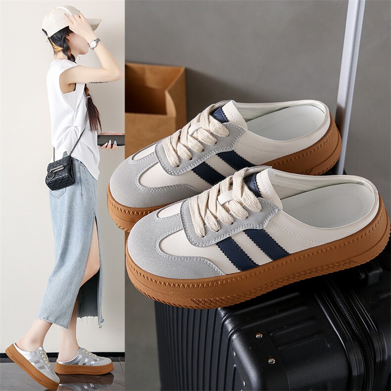 2024小白鞋子女夏季新款韩版ins女学生休闲半拖百搭板鞋，女鞋拖鞋，星座1407-3