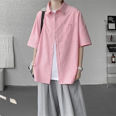 短袖衬衫男夏季新款港风宽松条纹衬衣DX3303-特P26无差价，男装衬衫，星座214-3