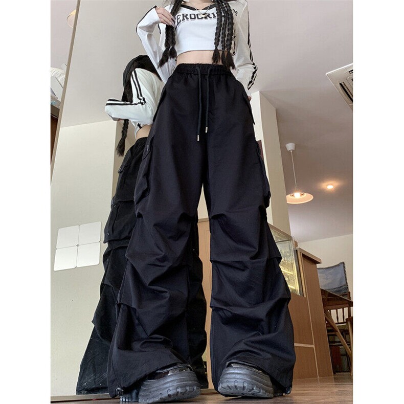 美式复古工装裤男女水洗棉褶皱层次感宽松hiphop嘻哈长裤潮，男装休闲裤，星座410-7