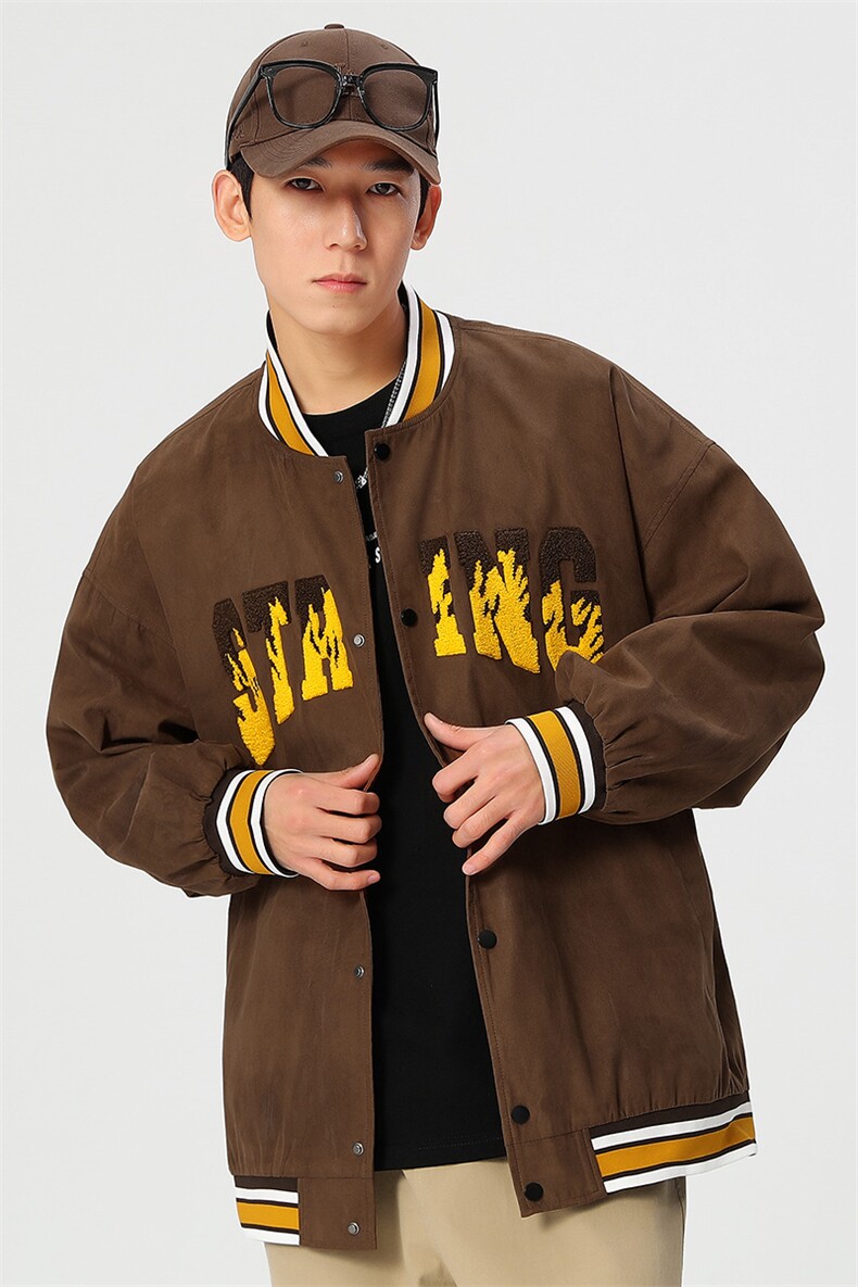秋冬款棒球服外套男潮牌潮流字母刺绣情侣学生夹克22112-P70控118,男装夹克,星座717