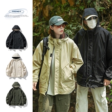 得物二开外套户外休闲2025年新款连帽夹克情侣登山服JK1203-P75，男装夹克，星座1103-3