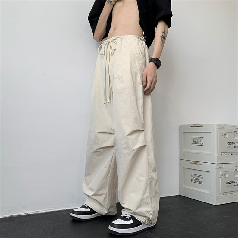 美式高街hiphop工装裤褶皱伞兵裤宽松阔腿裤潮XZ211-1-K2331-P55，男装工装外套，星座211-1