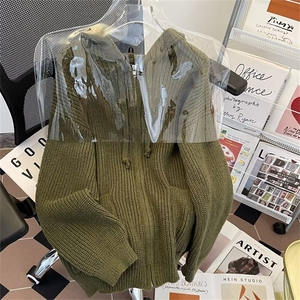 连帽针织毛衣外套男秋冬季2026新款开衫上衣M264/P62图片