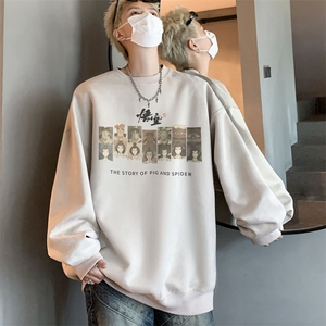 秋装复古美式水洗做旧重磅麂皮绒圆领卫衣301B-JB1510-p45图片