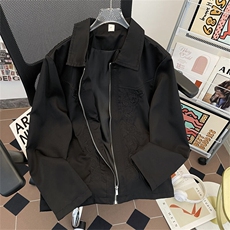 2025新款雕花刺绣夹克设计感工装外套潮牌痞帅男现货W8580-P66，男装夹克，星座512-4