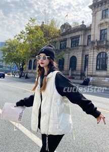 拉链设计款马甲,女装马甲,可家 cutiesister