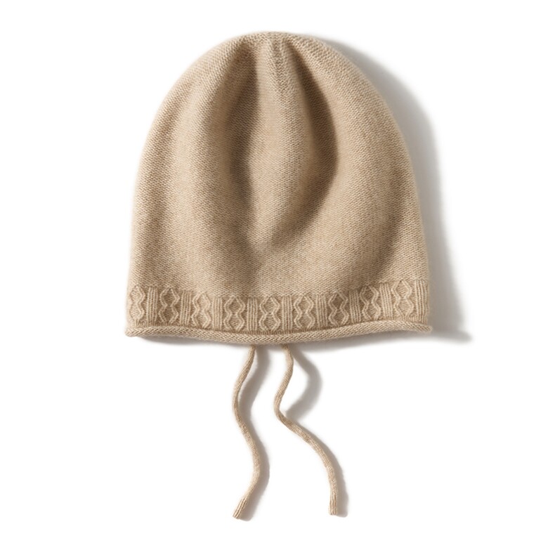 2025年秋季时尚百搭通勤简约休闲抽绳帽，帽子，百纳羊绒