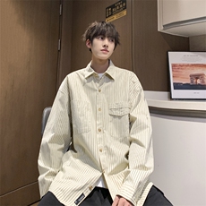 美式高级感潮牌衬衫外套男春季潮流翻领帅气宽松夹克W8044-P32，男装衬衫，星座512-4