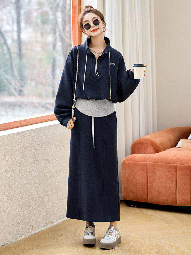 欧货休闲运动卫衣套装裙女2025春季新款超火小个子时尚百搭两件套,女装套装/套裙,依如秀(原杭风阁)