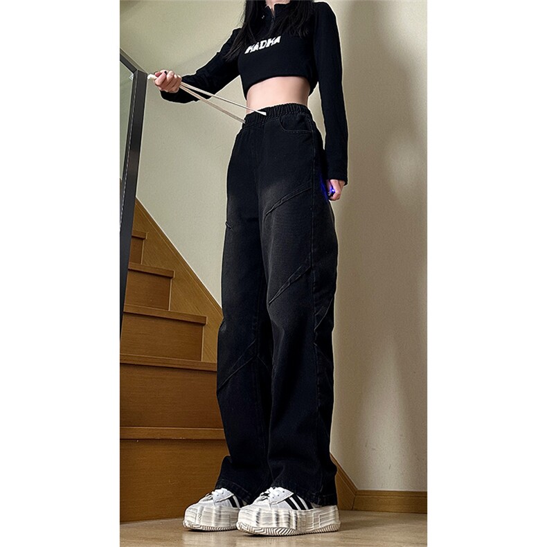 春季新款港风美式高街抖音品质休闲牛仔裤潮 XZ213-NZ335-P60控78图片