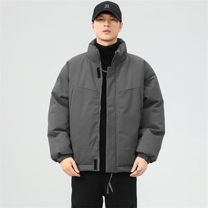 现货美式高街休闲夹克冬季立领纯色三防户外工装加厚棉服外套图片