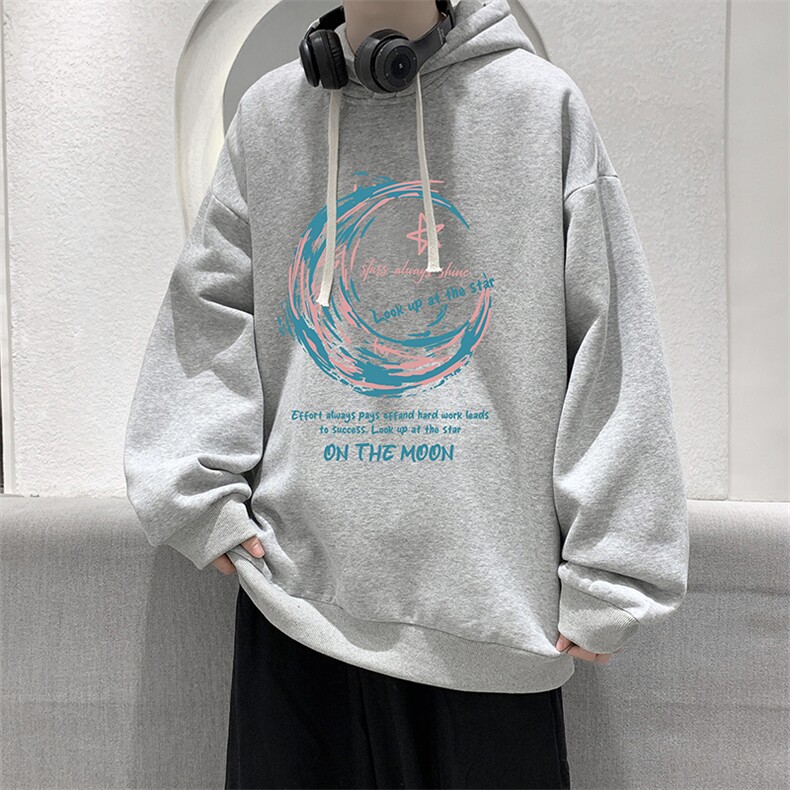 纯棉连帽卫衣男大码运动帽衫宽松薄WY2341-P35加绒款-P40,男装卫衣,电商A040