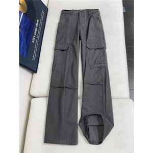 B221 美式ins高街筒洗褪多口袋工装休闲牛仔裤 LK26648-特P55控98图片