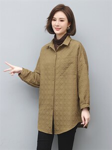 女士衬衫式外套春秋休闲大妈小个子高级感2022新款妈妈装上衣图片
