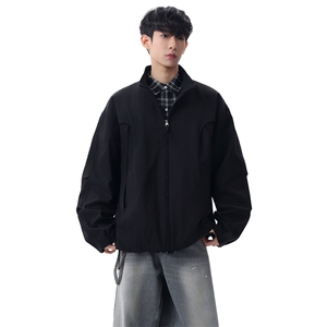简约纯色立领外套男春季新款宽松休闲百搭夹克 XZ309 JK8636 P85图片