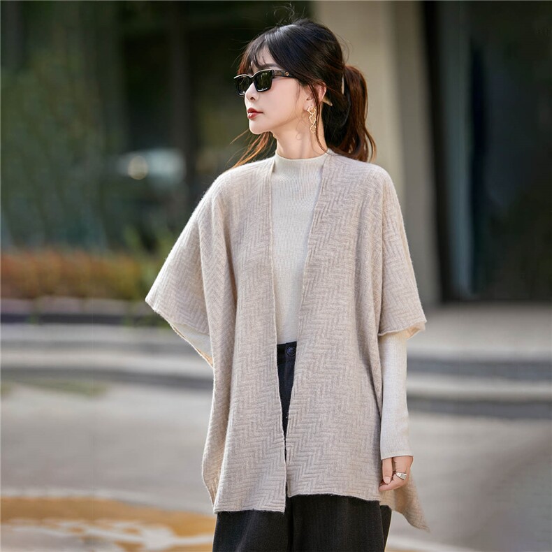 2025百搭时尚简约回字纹披肩，披肩，越洋羊