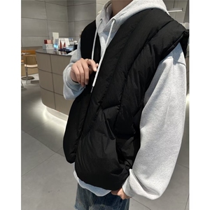 ZA9892-P68 美式复古解构短款棉衣男冬潮牌外穿马甲背心棉服外套图片