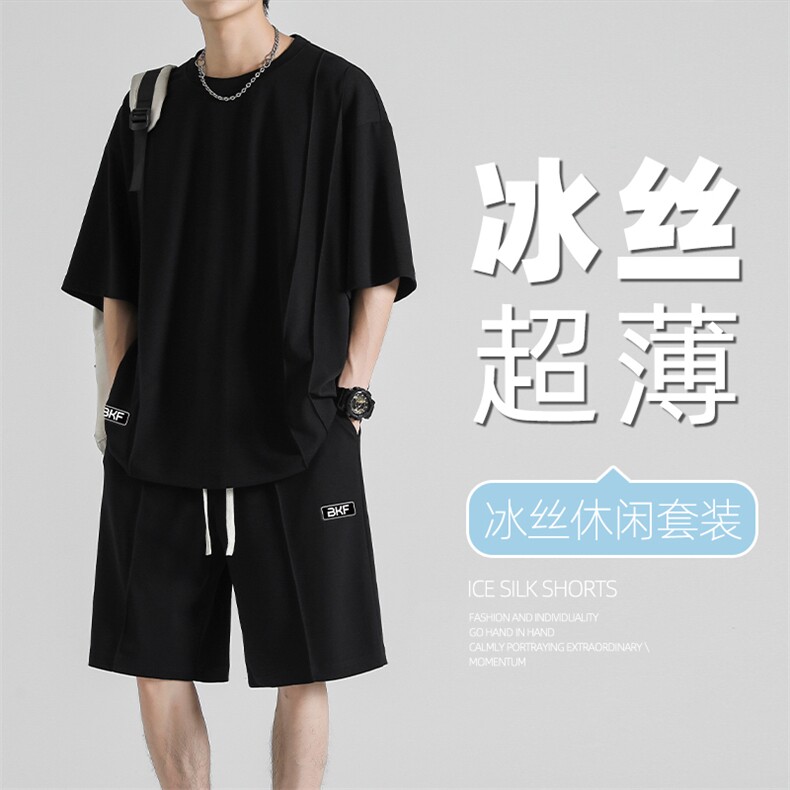 休闲运动套装男夏季潮牌潮流男装帅气穿搭舒适透气  TZ51-特批70图片