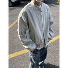 模特-美式复古小众宽松机车夹克外套男9015-P68，男装夹克，电商B380（原B361）