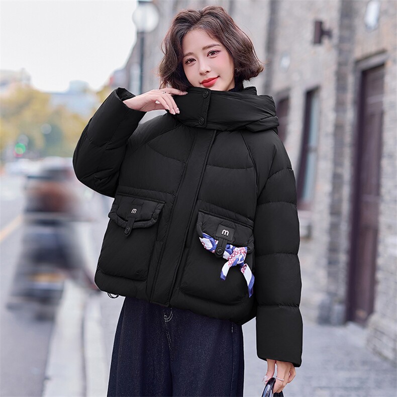 连帽羽绒服女短款2024冬季新款女装白鸭绒气质休闲保暖外套！现货,女装羽绒服,慧尚依恋
