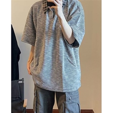 百搭意式镂空翻领短袖POLO衫男休闲挑孔针织衫文艺TD913，男装T恤，星座1116A（原606A-3）