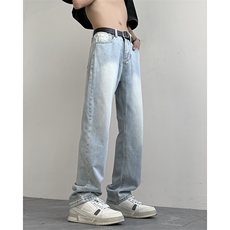 现货S-5XL加肥加大码纯色直筒牛仔裤310A-2BK325P50控68，男装牛仔裤，星座310A-2