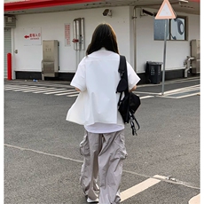 抖音得物高品质夏季冰丝休闲衬衫美式垂感宽松衬衫短袖ADT2102，男装T恤，电商A443