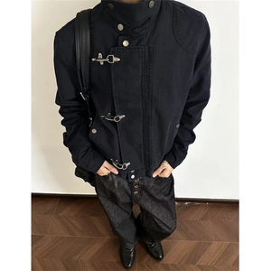 纯棉飞机扣夹克外套春秋男士宽松立领户外休闲外套JK7720