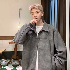 Q01-P52春秋皮衣外套潮牌宽松休闲机车服痞帅炸街高级，男装皮衣，电商B323A