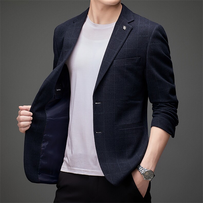 DJ3053钱塘2020-3新款时尚休闲简约百搭中年男士西服外套P152,男装西服,钱塘207-3