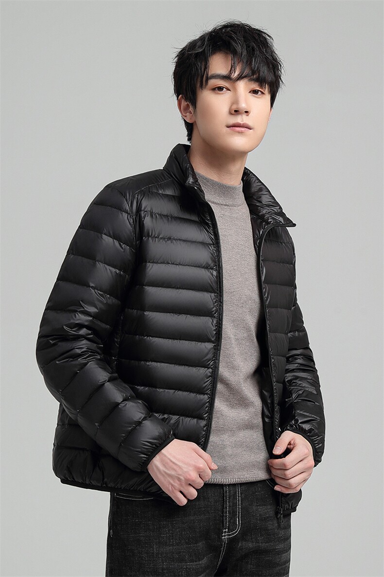 常年大货男青年90绒立领轻薄羽绒服外套秋冬休闲羽绒轻便外套,男装羽绒服,钱塘723