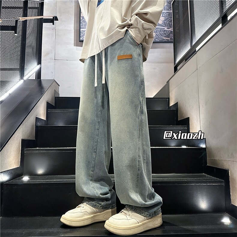 XZ616秋季重磅设计感贴标分割休闲牛仔长裤TY1010特P65控78,男装休闲裤,星座512A（原616）