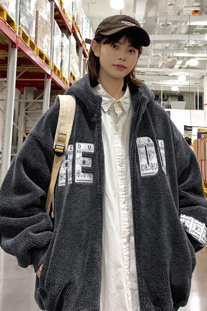 2024冬上新中性加绒宽松棉衣羊羔绒连帽外套男女988-P110控价158,男装棉衣,电商A441-1