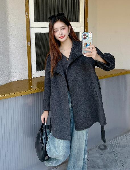 2025新款女显瘦毛呢外套女秋冬季长袖宽松高级,女装毛呢外套,宸诺服饰