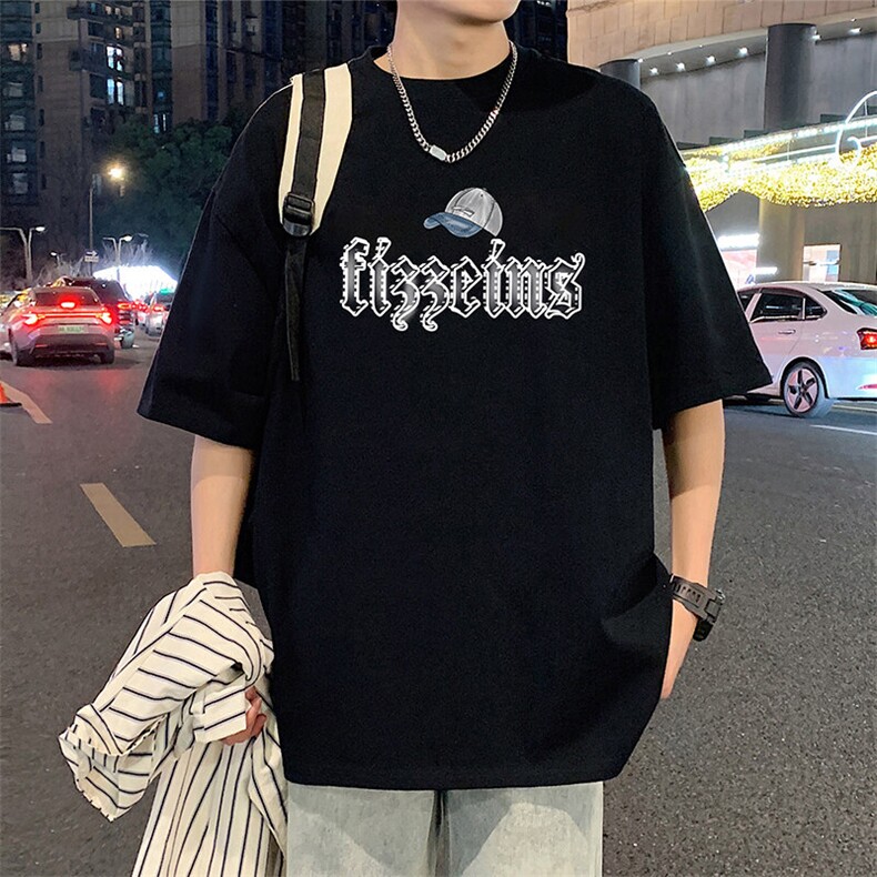 T836港风潮牌高街美式短袖T恤男夏季新款宽松半袖ins重磅纯棉体恤图片