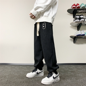 华夫格裤子男秋大码宽松直筒百搭休闲 C551*P50控68加绒55图片