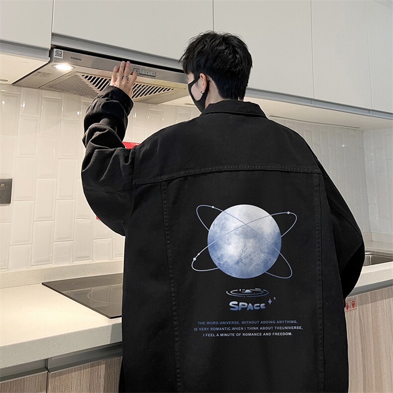牛仔夹克男大码牛仔外套男茄克 NJ77241-P60加绒款-P75图片