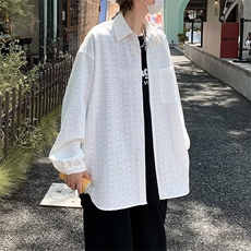 衬衫长袖男秋季ins潮流衬衣男港风痞帅外套HC76P40，男装衬衫，星座1116-2
