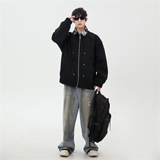 2025春休闲痞帅工装翻领夹克潮流外套得物二开XZ301b-2-JK2589P78，男装夹克，星座301B-2（原A443-1）